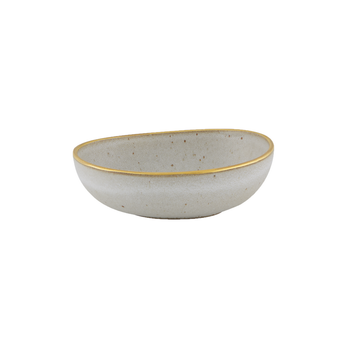 White Gold Stone soup bowl