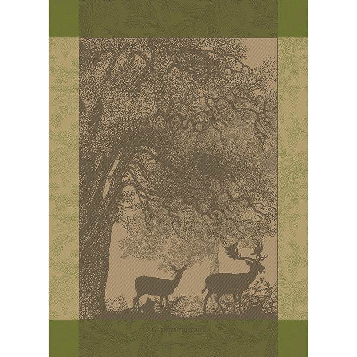 Stag and deer moss kitchen towel